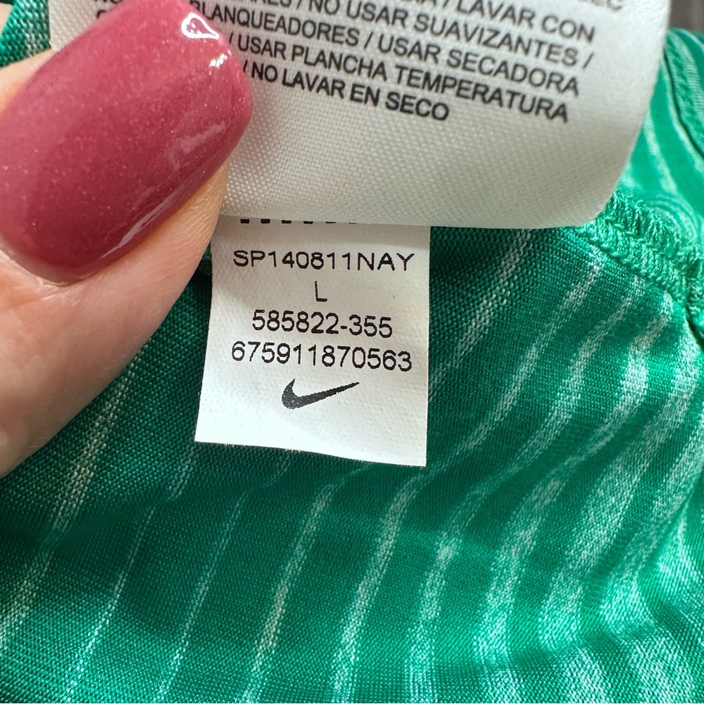 Nike Green Striped Polo Shirt - Picture 9 of 9